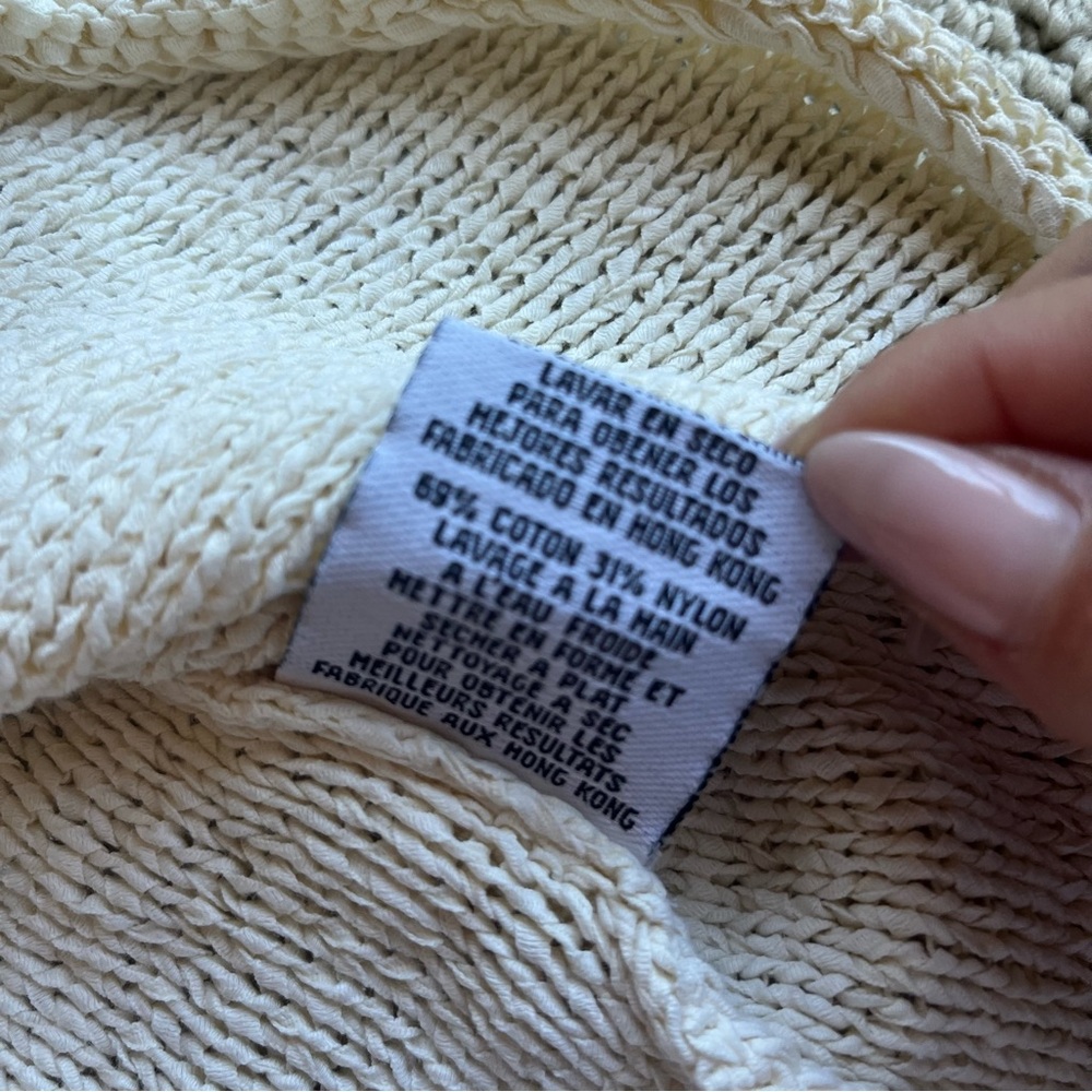 Eileen fisher boatneck loose knit sweater top m ivory cream - Picture 4 of 5